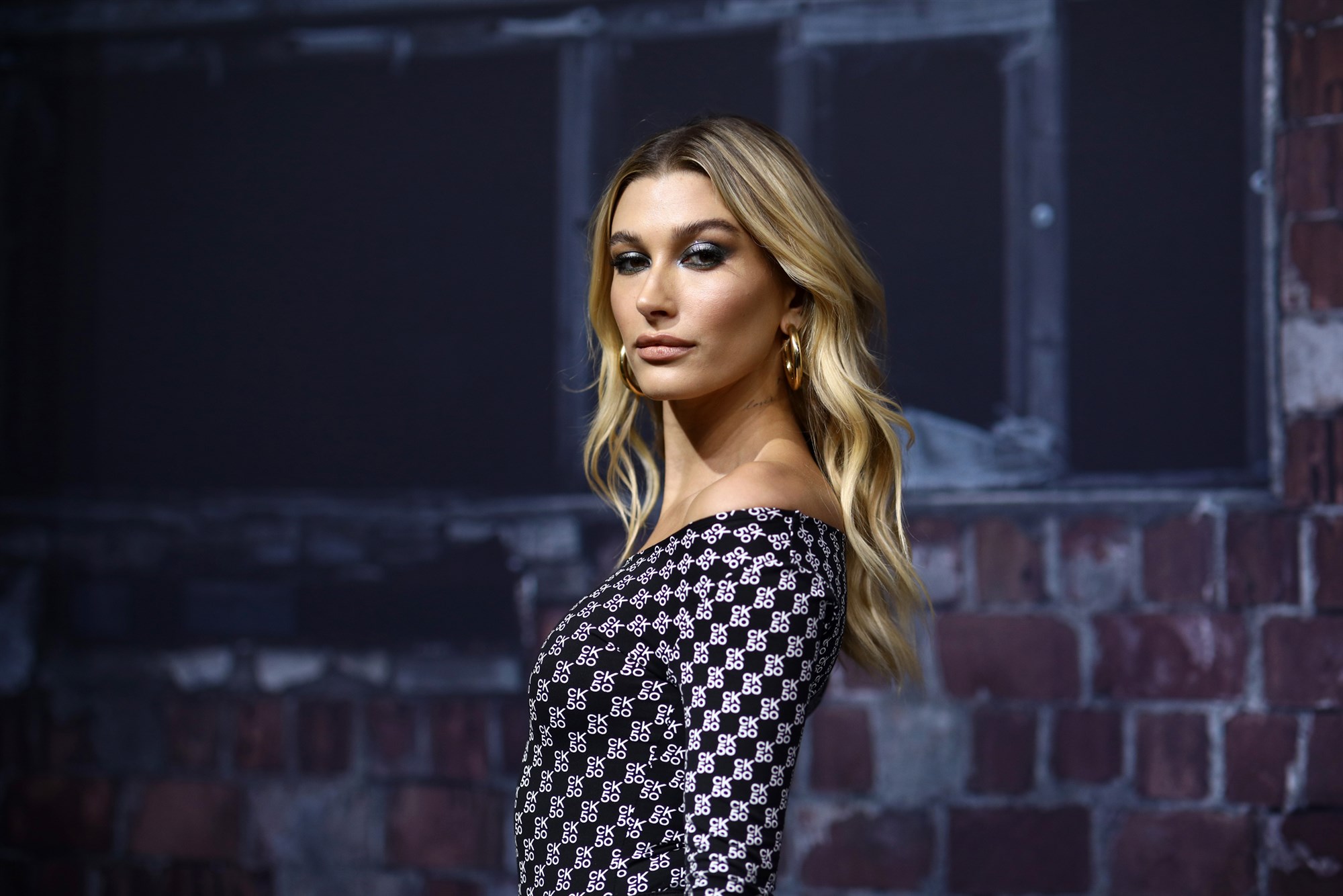 Hailey Bieber Donned Micro-Top for New Versace Campaign