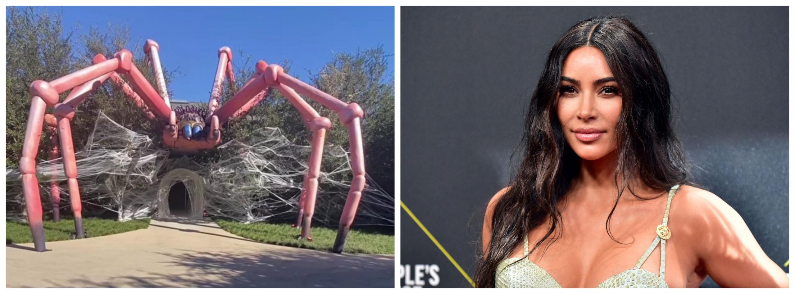 Kim Kardashian Transformed Her Mansion into a Giant Tarantula Nest for Halloween